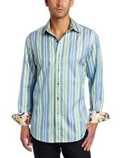 Robert Graham Men's Flic En Flac Shirt, Blue, Small at  Mens Clothing store