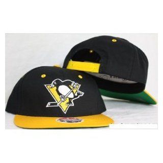 Pittsburgh Penguins Retro Zephyr Snapback Cap Hat Black Yellow 