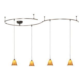 WAC Lighting QP G592 AB/DB Monorail Pendant Kit in Bronze with Amber Shade   Ceiling Pendant Fixtures  