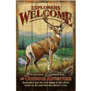American Expedition Wooden Welcome Sign, Mule Deer: Sports & Outdoors