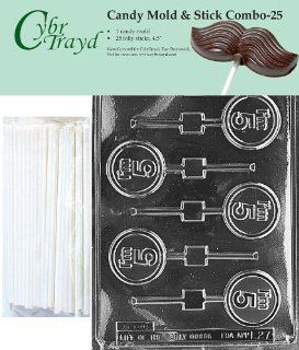 Cybrtrayd 45St25 L027 I'm 5 Lolly Chocolate Candy Mold with 25 Cybrtrayd 4.5" Lollipop Sticks: Candy Making Molds: Kitchen & Dining