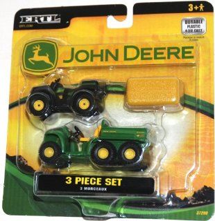 John Deere 3 Piece Farm Set, Hay Bale, Gator and ATV (1 Set): Toys & Games