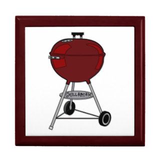 The Grilltastic Red Charcoal Grill Summer Cookout Trinket Box