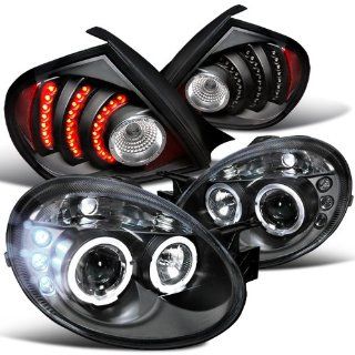 Dodge Neon Black Halo DRL Projector Headlights+LED Rear Tail Lamps Automotive