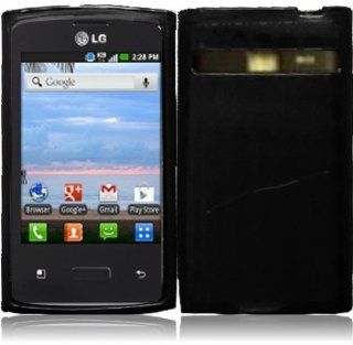Black Soft Skin TPU Gel Case Cover For LG Optimus Logic L35g / Dynamic L38c: Cell Phones & Accessories