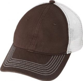 District Threads Mesh Back Cap>One size Chocolate Brown/White DT607 at  Mens Clothing store: Baseball Caps