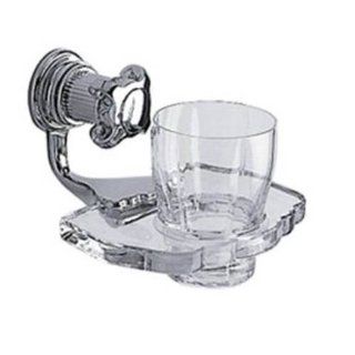 Rohl 607.00.036 Jorger Aphrodite Wall Mounted Tumbler Holder with Crystal Glass Tumbler, Polished Chrome   Faucets  