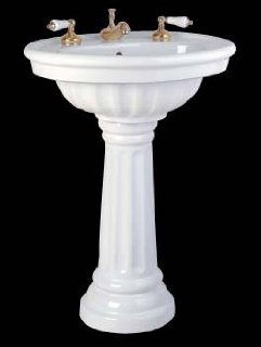 Pedestal Sinks White Vitreous China, Philadelphia Wh. Fluted 12in. widespread (8 in.)  19479  