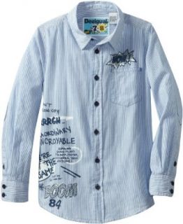 Desigual Boys 2 7 Collar Shirt, Light Blue, 4: Dress Shirts: Clothing