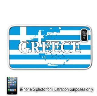 Greece Greek Shape Name Flag Apple iPhone 5 Hard Back Case Cover Skin White: Cell Phones & Accessories