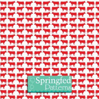 COW SILHOUETTE PATTERN White & Red Craft Vinyl 3 Sheets 12x12 for Vinyl Cutters: Everything Else