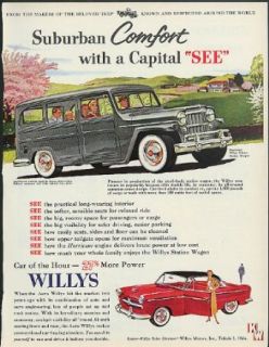 Suburban Comfort with Capital SEE Willys Jeep Station Wagon Aero Willys ad 1954: Entertainment Collectibles