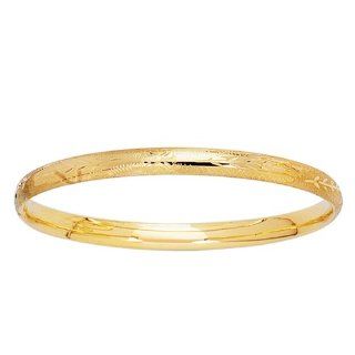 5.5" 14K Yellow Gold Baby Bangle Bracelet Jewelry
