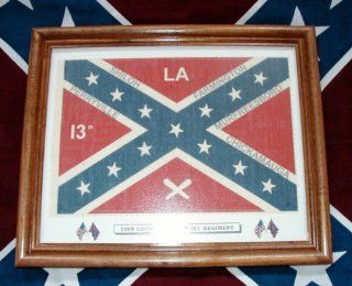 Framed, Confederate Civil War Flag.13th Louisiana Infantry : Other Products : Patio, Lawn & Garden