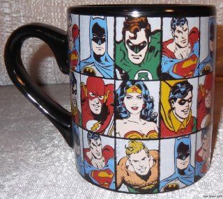 DC Comics SUPER HEROES Character Grid Ceramic 14 oz Coffee MUG : Coffee Cups : Everything Else