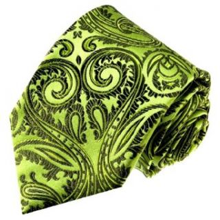 84500 LORENZO CANA Luxury Italian Pure Silk Tie Jacquard Green Lightgreen Olive Paisley Necktie at  Mens Clothing store