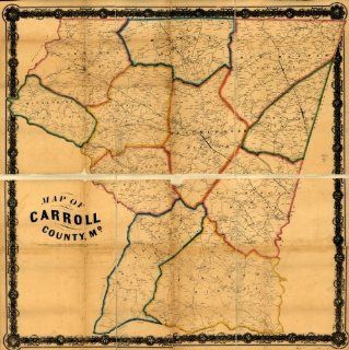 Civil War Map Reprint: Map of Carroll County, Md. Entered according to act of Congress in the year 1863 by W. O. Shearer in the clerk's office of the district court of the eastern district of Pennsylvania.   Prints