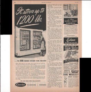 Carrier Air Conditioning Upright Food Freezer It Stores Up To 1200 lbs Refrigeration Home 1949 Farm Antique Advertisement : Prints : Everything Else