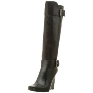 Nine West Women's Niolia Boot,Black Leather,5 M: Shoes