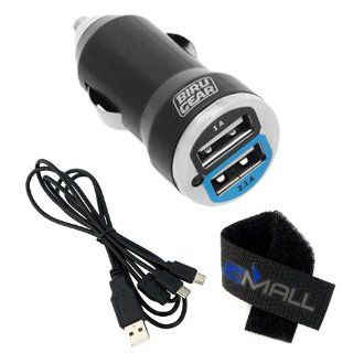 BIRUGEAR Dual Micro USB Splitter Charging Cable + 2 Port USB Car Charger   Ideal for Samsung Galaxy S III SCH I535, Galaxy S III SPH L710, Galaxy S III SGH T999, Galaxy S III SGH I747, Galaxy S III i9300 and Other Smart Phones with * Cable Tie *: Electroni