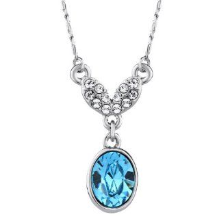 Neoglory Jewelry Fashion Light Bule Rhinestone Necklace with Swarovski Elements Jewelry Wholesale: Jewelry
