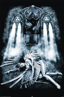 HUGE LAMINATED / ENCAPSULATED fallen angel Gothic POSTER measures 36 x 24 inches (91.5 x 61cm)   Prints