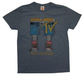 MTV Music Television Jean Shorts Logo Vintage Style Junk Food Adult T Shirt Tee: Clothing