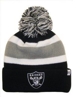 Oakland Raiders NFL Long Beanie Knit Ski Cap Hat w/ POM 