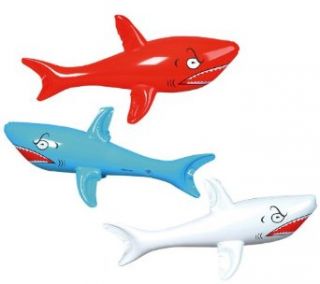 Rhode Island Novelties Mens Inflatable Shark Red/white/blue Medium: Toys & Games