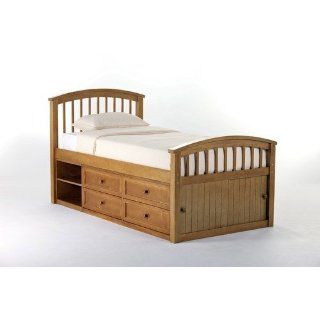 School House Captain Bed in Pecan Size: Twin: Home & Kitchen