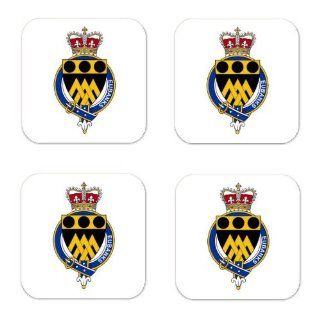 Eubanks England Family Crest Square Coasters Coat of Arms Coasters   Set of 4  