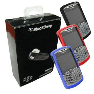 Blackberry HS 655+ Bluetooth Wireless Headset and Blue, Red, Black Silicone Skin Cover Cases for Blackberry Curve 8300 8330 8320 8310: Electronics