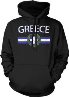 Greece National Emblem Sweatshirt, Hellas, Hellenic Pride Mens Hoodie: Novelty Hoodies: Clothing