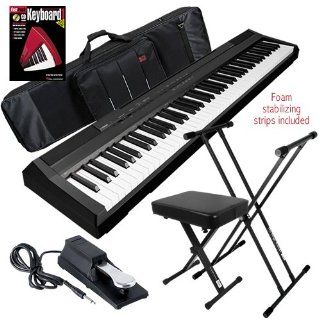 Yamaha P 105 Digital Piano STAGE BUNDLE w/ Keyboard Bag, Stand & Bench: Musical Instruments