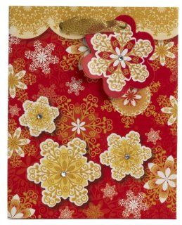 Jillson Roberts Christmas Small Gift Bag, Fancy Snowflake, 6 Count (XST663) : Gift Wrap Bags : Office Products