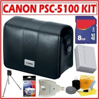 Canon PSC 5100 Semi Hard Leather Case for the PowerShot G10 & G11 + 8GB SD Card + NB7L Battery + Accessory Kit : Camera & Photo