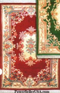 Hand Tufted Rugs: Imperial Red Wool Rug: 9' x 12' Rectangle: Kitchen & Dining