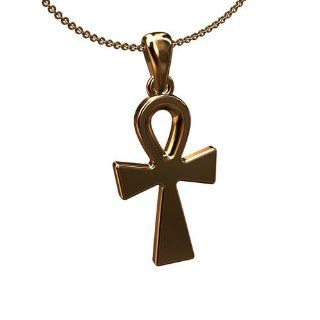 14K Pink Gold Religious Ankh Cross Pendant Necklace: P&P Luxury: Jewelry