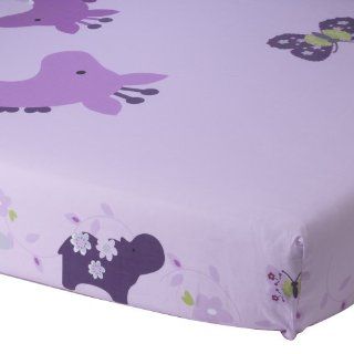 Lambs & Ivy Crib Fitted Sheet, Lavender Jungle : Crib Bedding Lavender : Baby
