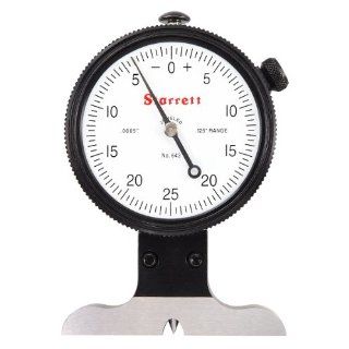 Starrett 643J 643 Series Dial Depth Gauge, Indicator Type, 0 0.125" Range, 0.0005" Graduation, Without Case, 1 GRAD for first 2 1/2 REVS Accuracy: Industrial & Scientific