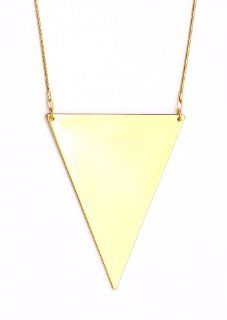 Triangle Necklace Pyramid Geometric Pendant Gold Tone NM17 Statement Fashion Jewelry: Jewelry