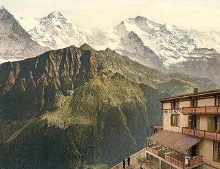Vintage Travel Poster   Schynige Platte Eiger Monch and Jungfrau Bernese Ober  Prints