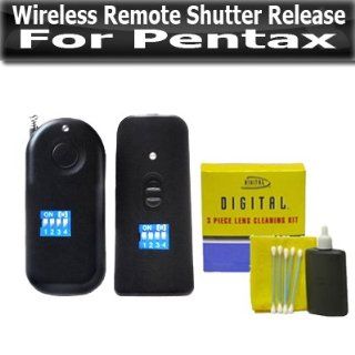 Wireless Remote Shutter Release For Pentax K100D K200D K100D SUPER, CONTAX N 645 N1 NX N DIGITAL / SAMSUNG GX 1L GX 10 Works Up To 350 Free Away Up To 16 Different Channels + Free Lens Cleaning Kit : Camera & Photo