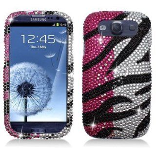Aimo SAMI9300PCLDI675 Dazzling Diamond Bling Case for Samsung Galaxy S3 i9300   Retail Packaging   Hot Pink Waterfall: Cell Phones & Accessories
