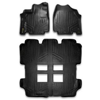 Maxliner MAXFLOORMAT Three Row Set Custom Fit All Weather Floor Mats For Select Honda Odyssey Models   (Black): Automotive