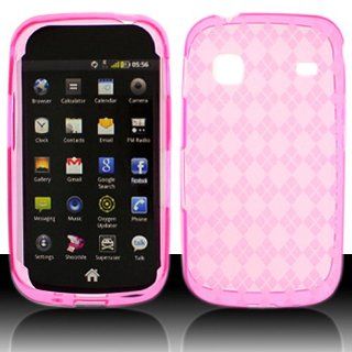 Transparent Clear Hot Pink Flex Cover Case for Samsung Repp SCH R680 Cell Phones & Accessories