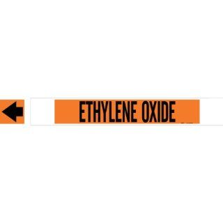 Brady 5818 Hphv High Performance   High Visibility Pipe Marker, B 681/B 883, Black On Orange Polyester Over Laminate On Fiberglass Plastic Carrier, Legend "Ethylene Oxide": Industrial Pipe Markers: Industrial & Scientific