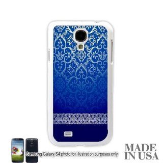 Live the Life You Love (Not Actual Glitter)   Vintage Blue Gold Damask Pattern Lace Samsung Galaxy S IV S4 GT I9500 Hard Case   WHITE by Unique Design Gifts Cell Phones & Accessories