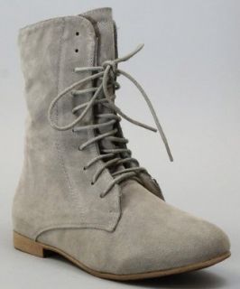 Nature Breeze Staci 01 Lace Up Women Ankle Boots GREY (10): Shoes