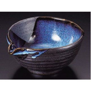 bowl kbu069 21 682 [5.24 x 2.76 inch] Japanese tabletop kitchen dish Small bowl large blue side of the story flow Tianmu 4.5 ball [13.3x7cm] restaurant restaurant business for Japanese inn kbu069 21 682: Kitchen & Dining